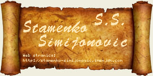 Stamenko Simijonović vizit kartica